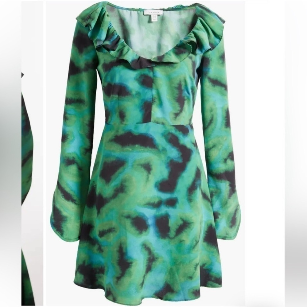 NEW w/o tags TOPSHOP green long sleeves dress Size 6